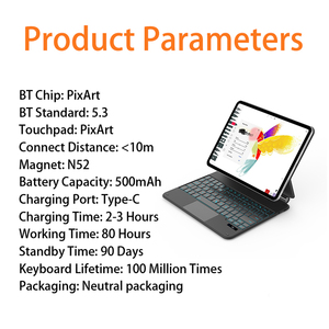 Tastiera Magic per <span class=keywords><strong>Huawei</strong></span> <span class=keywords><strong>MatePad</strong></span> <span class=keywords><strong>11</strong></span>.5 (2025-2026) con Touchpad Integrato e Cover Retroilluminata a 7 Colori RGB - Bestseller - Product Image 6
