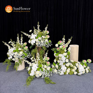 Sunwedding <span class=keywords><strong>Bouquet</strong></span> de fleurs blanches et vertes de style moderne Boule de roses artificielles réaliste prise en charge par les marques de mariée de luxe - Product Image 1