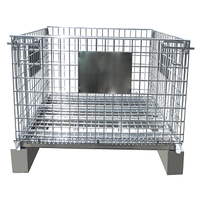 Cage à palettes empilable en métal Grillage métallique en fer et acier Supports métalliques industriels Conteneur à palettes pliable pour le stockage en entrepôt