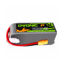 OVONIC 6S XT90 Plug Lipo Batterie 6000mAh 6S1P 75C 22.2V pour RC Drone Avion Quadcopter Hélicoptère Camion Fabriqué en Plastique Durable