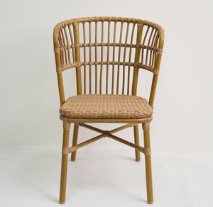 Chaise en rotin en aluminium d'aspect <span class=keywords><strong>bambou</strong></span> pour bistrot français en plein air pour café restaurant pour <span class=keywords><strong>bar</strong></span> - Product Image 1