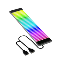 Kit Kabel Ekstensi PSU ARGB Bercahaya untuk Dekorasi Casing Komputer Desktop Bajeal, ATX 24Pin GPU Dual 8-Pin Strip Lampu Neon