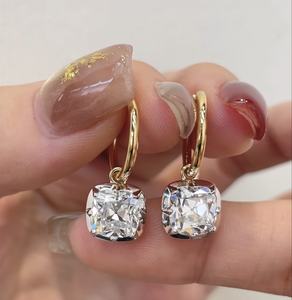 Pendientes de joyería fina personalizados con corte antiguo, oro de 9k, 10k, 14k, 18k, oro rosa, amarillo, blanco, diamante de laboratorio/piedra preciosa, fabricación en fábrica - Product Image 1