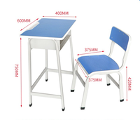 Table et chaise d'étude individuelles de style nouveau, fabriquées en Chine, pour l'ameublement scolaire, ensemble de salle de classe