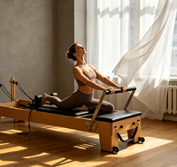 Cama de Pilates Reformer de Madera de Arce Estable con Descuento, Equipo Definitivo para Entrenamiento de Cuerpo Completo para Yoga y Recuperación Física