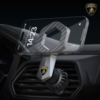 Support de téléphone universel en Fiber de carbone Lamborghini sous licence officielle accessoire mobile de montage d'évent de voiture magnétique fort