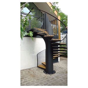 <span class=keywords><strong>Escalier</strong></span> en colimaçon industriel en métal robuste avec bandes de roulement en plaque de diamant et rails de protection pour <span class=keywords><strong>escalier</strong></span> en colimaçon <span class=keywords><strong>mezzanine</strong></span> d'entrepôt - Product Image 3