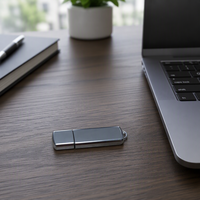 Clé USB Métallique Personnalisée avec Logo et Trou pour Porte-clés, Clé USB Promotionnelle à Faible MOQ, Cadeau d'Affaires, Clé USB en Gros OEM en Métal