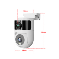 Cámara de Seguridad Inteligente para Exteriores con Doble Lente, IP65 Impermeable, WiFi Tuya, PTZ