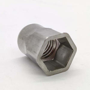 M4 M5 M6 M8 Acier inoxydable SS304 316 316L Écrou à rivet à tête plate fraisée à double hexagone Écrous de rivière à demi-hexagone intérieur - Product Image 5
