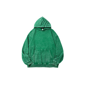 450G High Quality 100% Cotton Acid Washed Custom Hoodie High Street Series Washing Old Sweater Stone Washed Vintage Hoodie - Product Image 6