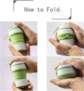 Tazas de Viaje Plegables de Silicona Libres de BPA, Taza de Café de Viaje Plegable de Silicona a Prueba de Fugas, Taza Reutilizable para Café, Té y Agua con Tapa - Product Image 3