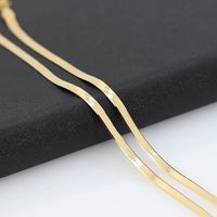 Collar de Cadena de Serpiente de Oro Sólido de 18K Xinfly AU750, 2.5mm 3mm 3.7mm, Gargantilla Plana de Espiga para Mujer, Regalo de Joyería para Boda