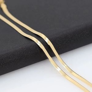 Xinfly Au750 2.5mm 3mm 3.7mm Wedding Party Engagement 18k Solid Gold Snake Chain Dainty <b>Choker</b> Necklace for Woman - Product Image 3