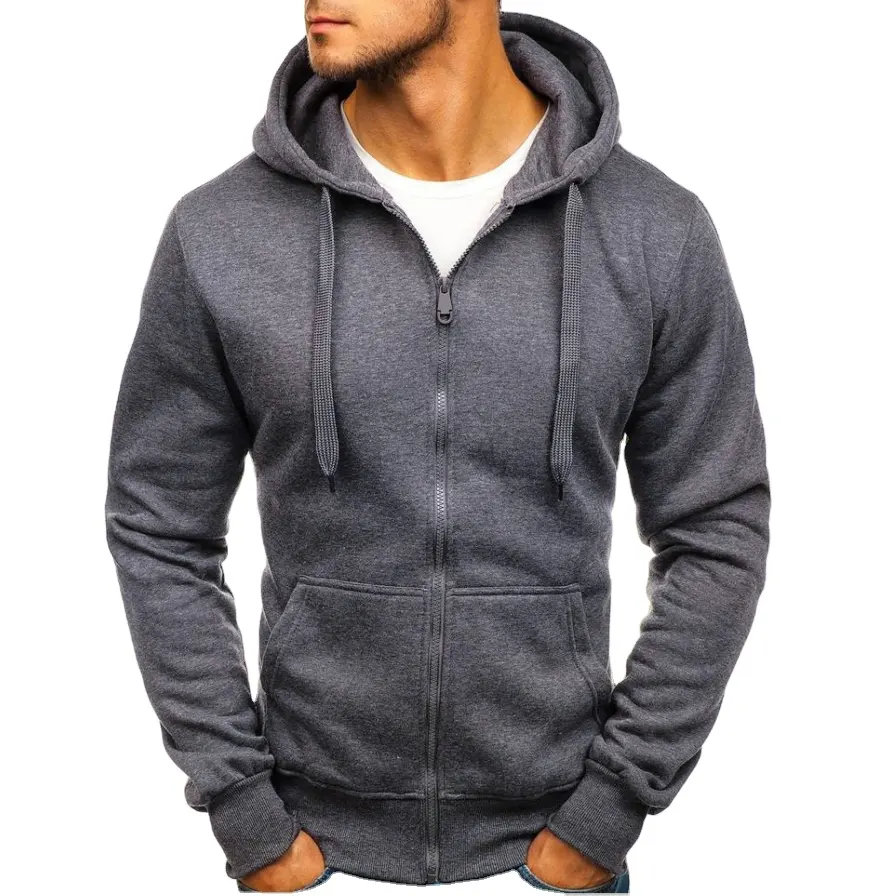 2022 Neue Herren Hoodies Sweatshirts Full Zipper Hooded Herren Crop Sweatshirt Einfarbige Herren Hoody Sweatshirts für Männer