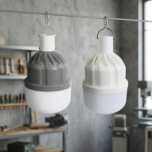LED USB Charging Telescopic Bulb DC5V-6V 80W Diameter 95mm Three Dimmable Grey/White Options ABS+PP Material 1800mAh Battery - Product Image 1