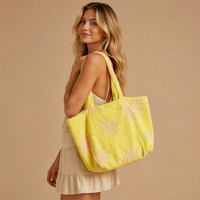 Bolsa de Playa de Tela de Rizo con Logotipo Personalizado, Venta al Por Mayor, Marca Privada, Resistente a la Arena, Suministro de Fábrica OEM