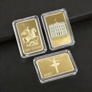 Barras y Monedas Cuadradas de Estilo Antiguo para Exhibición, Personalizadas, No Magnéticas, de Latón y Aleación de Zinc, Chapadas en Oro/Plata, Artesanías Metálicas - Product Image 1