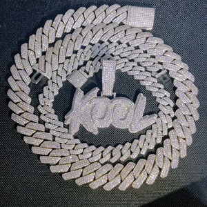 <span class=keywords><strong>Collana</strong></span> Hip Hop con <span class=keywords><strong>Nome</strong></span> e Numero, <span class=keywords><strong>Doppio</strong></span> Strato Bicolore, Completamente Decorata con Zirconi, Ciondolo Personalizzato con Lettere Maiuscole - Product Image 5