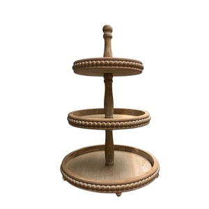 Wooden 2 Tiered Eco-Friendly Round <b>Cake</b> <b>Stand</b> & Serving Tray Farmhouse Style Dishwasher & Microwave Safe <b>Cake</b> <b>Stand</b> - Product Image 1
