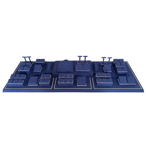 Luxury Classic Jewelry <b>Holder</b> Stand Display Blue Microfiber Jewelry Display Stand Set for <b>Earrings</b> Ring Necklace Display - Product Image 1