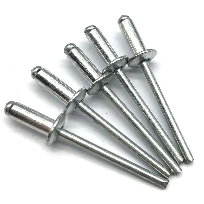 DIN7337 Button Nail Open Type Steel Mandrel Aluminum Pop Blind Rivet