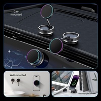 HotSale Penyangga Ponsel Magnetik RGB Ambient Light 15W Pengisian Daya Nirkabel Lipat Putar untuk Mobil