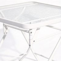 Nouvelle conception de table carrée en verre ondulé pliable pour l'extérieur, portable, durable, imperméable, en verre trempé