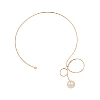 Collier pendentif tendance en imitation perle de cuivre simple et élégant, nouvelle mode transfrontalière Europe États-Unis