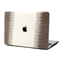 Funda Rígida de Piel Sintética de Alta Gama con Diseño de Cocodrilo para MacBook 2024 de 16 Pulgadas M4, MacBook Air de 15 Pulgadas M2 M3