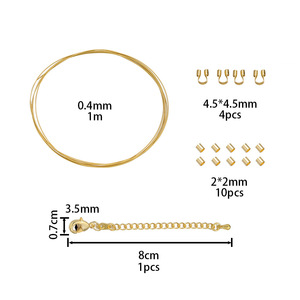 Kit de matériel DIY pour la fabrication de bijoux : fil d'acier plaqué or, fournitures pour perles, colliers, bracelets et accessoires. - Product Image 4