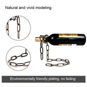 Porte-<span class=keywords><strong>bouteille</strong></span> de vin en fer magique Porte-<span class=keywords><strong>bouteille</strong></span> flottant en métal élégant avec chaîne de corde décorative pour décor de fête - Product Image 4