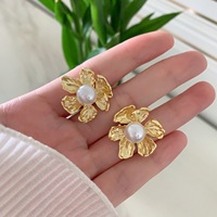 Anting-anting Enamel Pantai Liburan LS-C7023 Mutiara Baroque Berkualitas Tinggi Anting-anting Bunga Kipas Pohon Kelapa Perhiasan Musim Panas