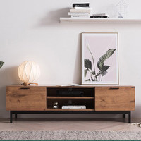 Meuble TV et table basse multifonctionnel en bois massif, style industriel nordique, pour petit appartement, salon