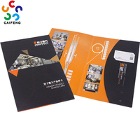 Enveloppe personnalisée par l'usine CaiFeng pour entreprise du Guangxi, avec film doré laminé, conception de proposition sur une page, imprimée en offset sur papier couché