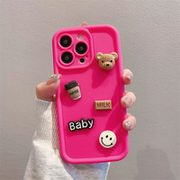 Nouvelles Coques de Téléphone 3D Mignonnes à Motifs de Dessins Animés pour iPhone 17 Air 16 15 Plus Pro Max 14 13 12 11 X – Coque Arrière Protectrice Personnalisable