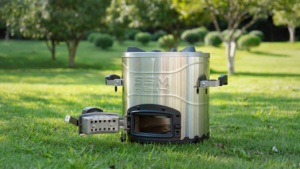 Poêle à granulés de bois de qualité supérieure en acier inoxydable pour le camping, l'intérieur et l'extérieur, avec poignées pliables - Product Image 6