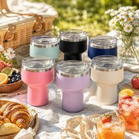 Gobelet isotherme pour margarita avec paille, 16 oz, verre à cocktail avec couvercle, couleur martini, pour bars et fêtes