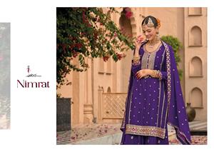 Haute qualité femmes décontracté brodé Chinon Palazzo costume belle traditionnelle Salwar Kameez pour les fêtes prix de gros - Product Image 4