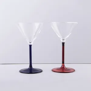 TYGLASS定制马提尼玻璃杯牢不可破鸡尾酒玻璃彩色手柄香槟双门长笛家庭婚礼眼镜