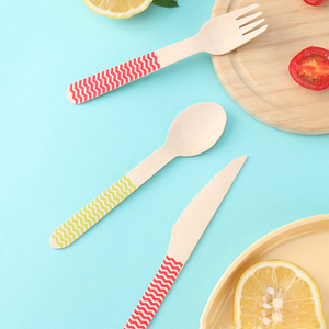 Couverts en bois personnalisés avec logo, couteau, fourchette et cuillère biodégradables pour <span class=keywords><strong>restaurant</strong></span>, dessert, fête, événement - Product Image 4