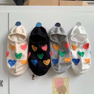 Jingwen all'ingrosso graziosi Graffiti colorati amore Silicone non cadrà da calzini scollati - Product Image 2