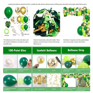 Forniture per feste di <span class=keywords><strong>buon</strong></span> <span class=keywords><strong>compleanno</strong></span> Decorazione Set di kit per ghirlanda di palloncini in lattice di animali a tema giungla