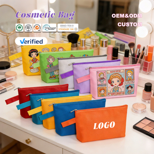Custom Logo Blank DIY Bag Canvas Pencil Case Makeup Cosmetic Canvas Pencil <strong>Pouch</strong> Multi Purpose Travel Toiletry Bag <strong>Zipper</strong> - Product Image 1