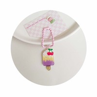 Llavero acrílico artesanal con forma de paleta de helado, encantador adorno para llavero, mochila, bolso y colgante para vaso térmico