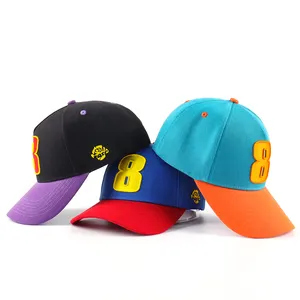 Prix d'usine Logo de broderie personnalisé de luxe 5 panel A Frame Exclusive Bicolore Sport Baseball Hats Multicolor Under Brim Cap