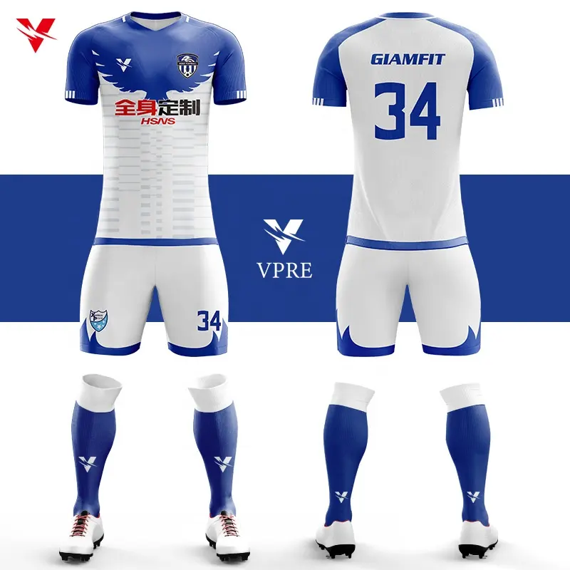 Personalized Sublimation Custom Plus Big Size Soccer Uniform Shirt Short Sleeve Football Jersey Shirt With Embroidered Logo M904