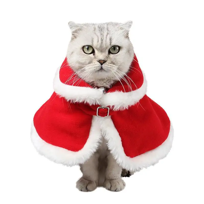 Online Hot Sell Pet Christmas Costume Santa Claus Fit Cat Dress Pet Jacket Clothes