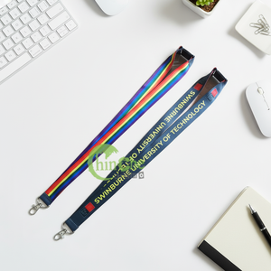 Promotional Eco-Friendly Digital Printing Rainbow Lanyards Both Sided Breakaway Clip Metal Hook Custom Logo Custom Colors