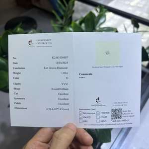 1カラットVVSラウンドブリリアントカットラボ成長ダイヤモンドD-EカラーGRCルースダイヤモンド結婚ギフト - Product Image 4